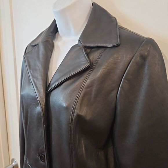🌹Geniune Leather New York & Company Black Jacket sz S - Picture 8 of 8